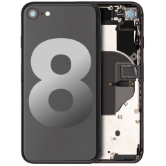 Back Housing W/ Small Components Pre-Installed Compatible For iPhone 8 (Used OEM Pull: Grade A) (Space Gray)