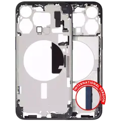 Mid-Frame Housing With Power And Volume Button Compatible For iPhone 15 Pro Max (International Version) (Used OEM Pull: Grade C) (Blue Titanium)