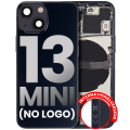 Back Housing W/ Small Components Pre-Installed Compatible For iPhone 13 Mini (No Logo) (Aftermarket Plus) (International Version) (Midnight)