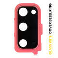 Back Camera Lens With Cover Bezel Ring Compatible For Samsung Galaxy S20 / S20 5G (Red)